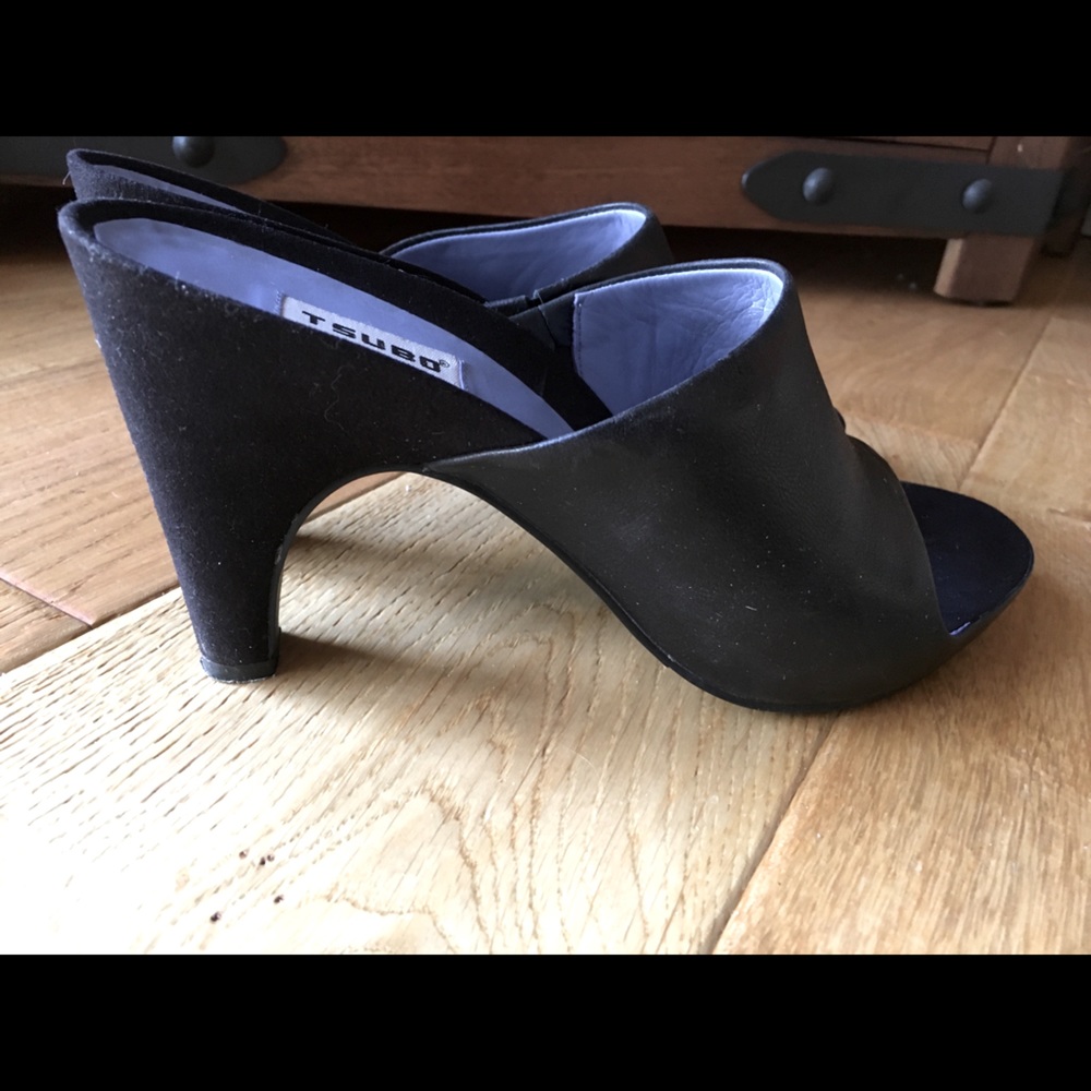 High heel ladies leather and suede shoes